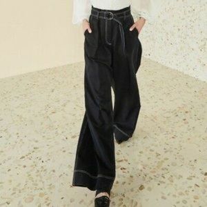 Ulla Johnson Rhodes Trouser NWT, Navy w. Contrast Stitching